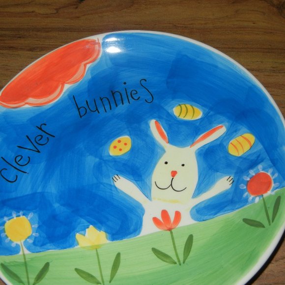 Whittard of Chelsea Clever Bunnies small plate Easter 2003 Hard to Find - Picture 2 of 3